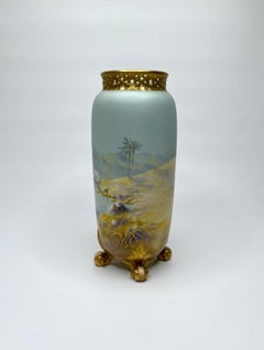 Royal Worcester vase. Storks, by George Johnson, d. 1919.