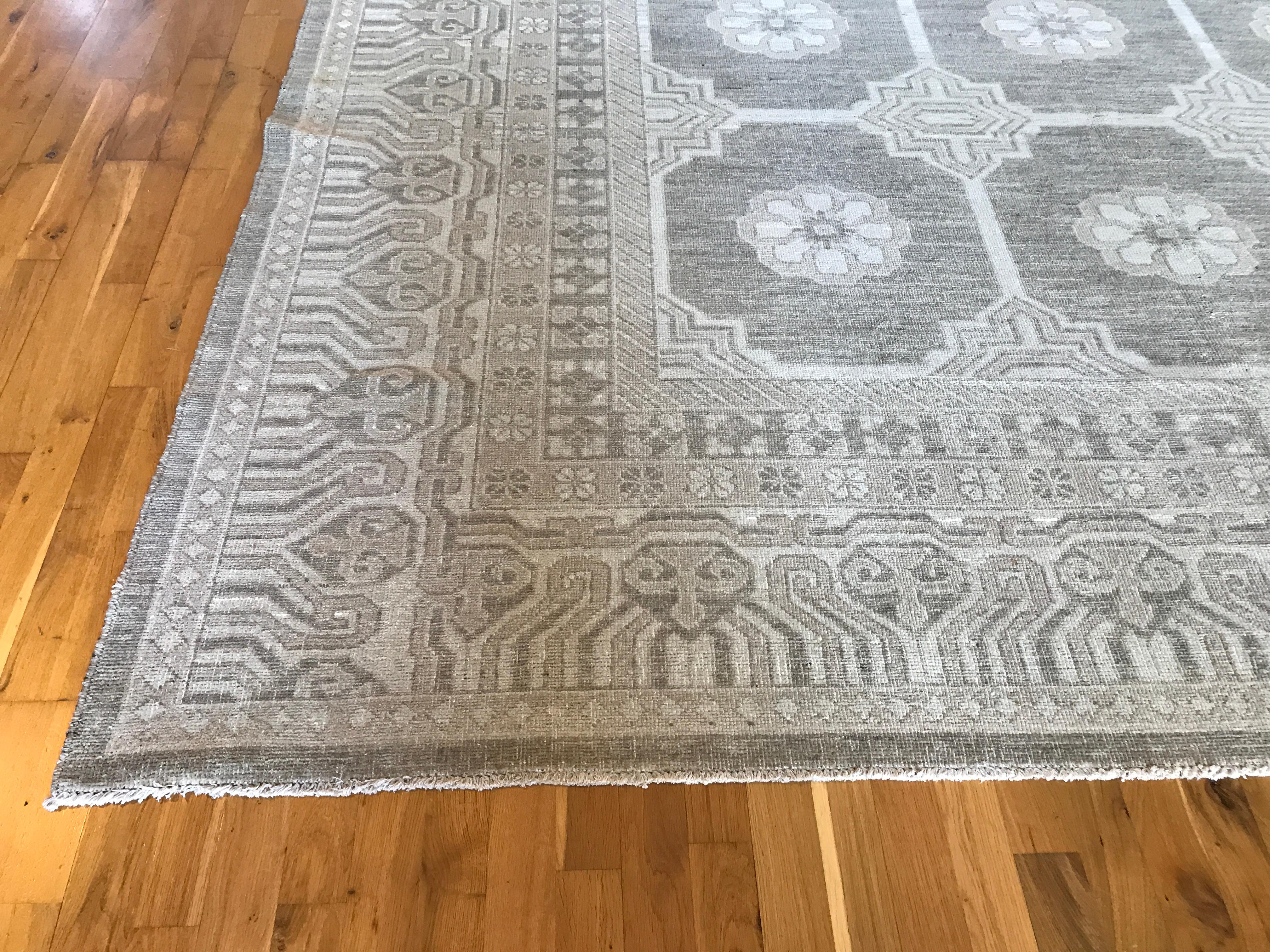 Hand-Knotted Royal Ziegler Gray Area Rug For Sale