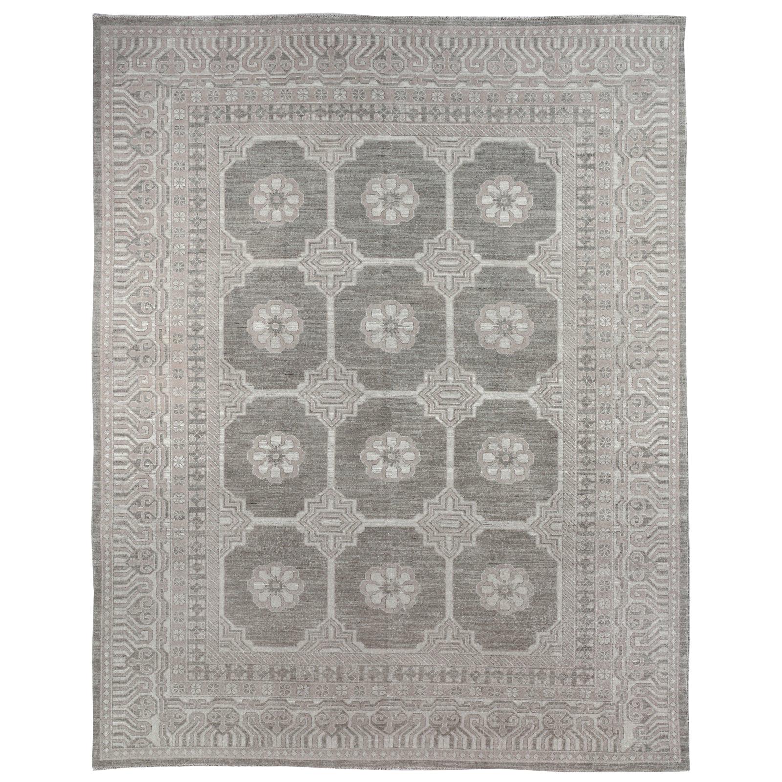 Royal Ziegler Style Grey Wool Area Rug For Sale