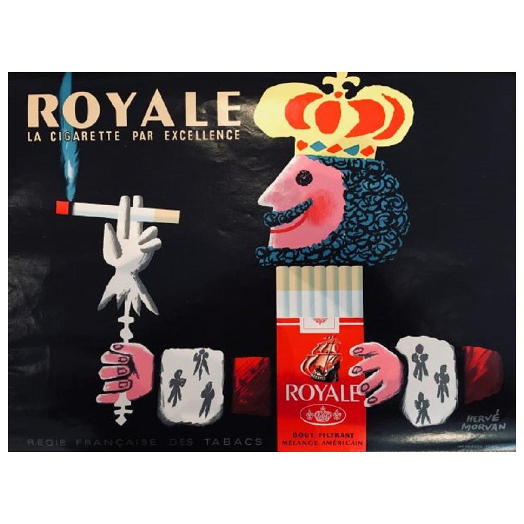 Royale “La Cigarette par Excellence” Hervé Morvan Original Vintage Poster