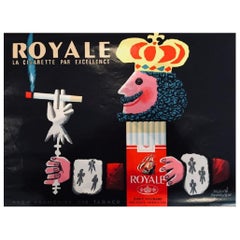 Royale "La Cigarette par Excellence" Hervé Morvan Cartel Vintage Original