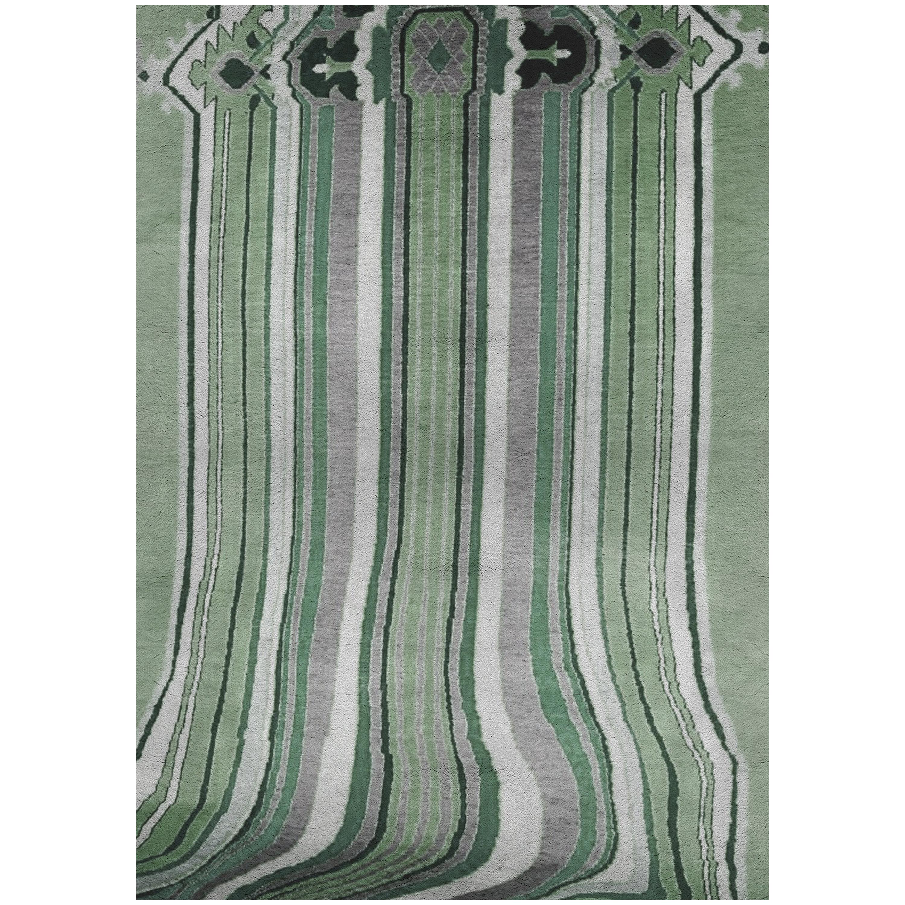 Customizable Verge Rug in Hand Knotted Wool and Silk by Kelly Wearstler