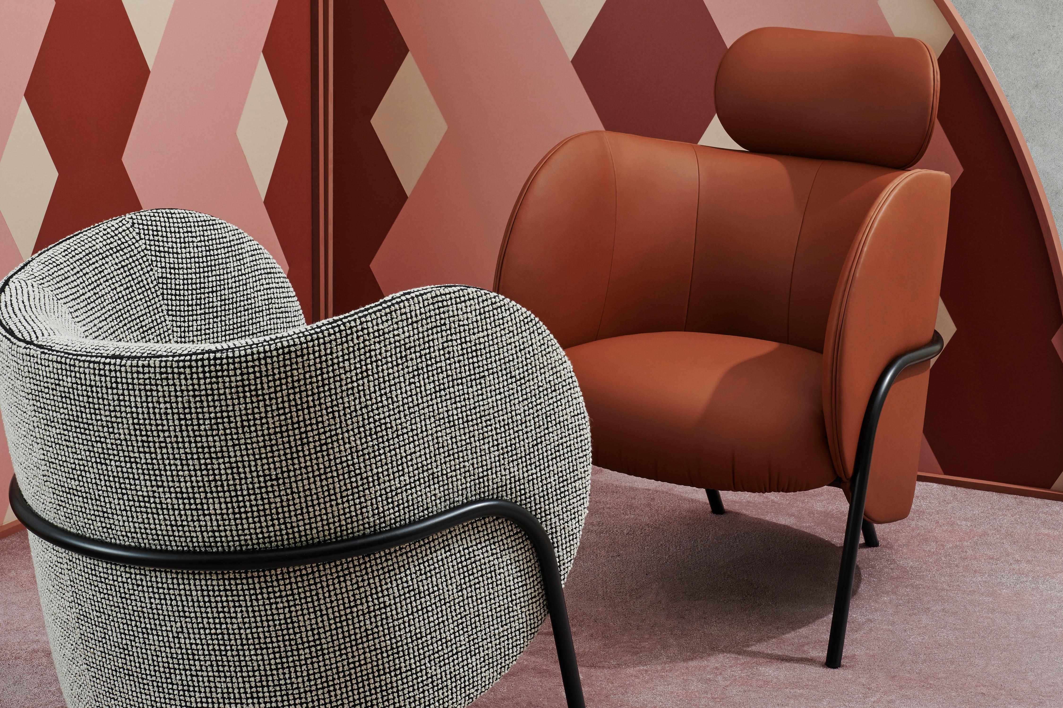 SP01 Royce Armchair in Boucle Wool Fabric, Made in Italy For Sale 1