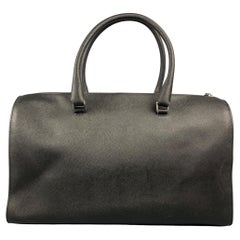 ROYCE Black Textured Leather Handmade Weekender Bag