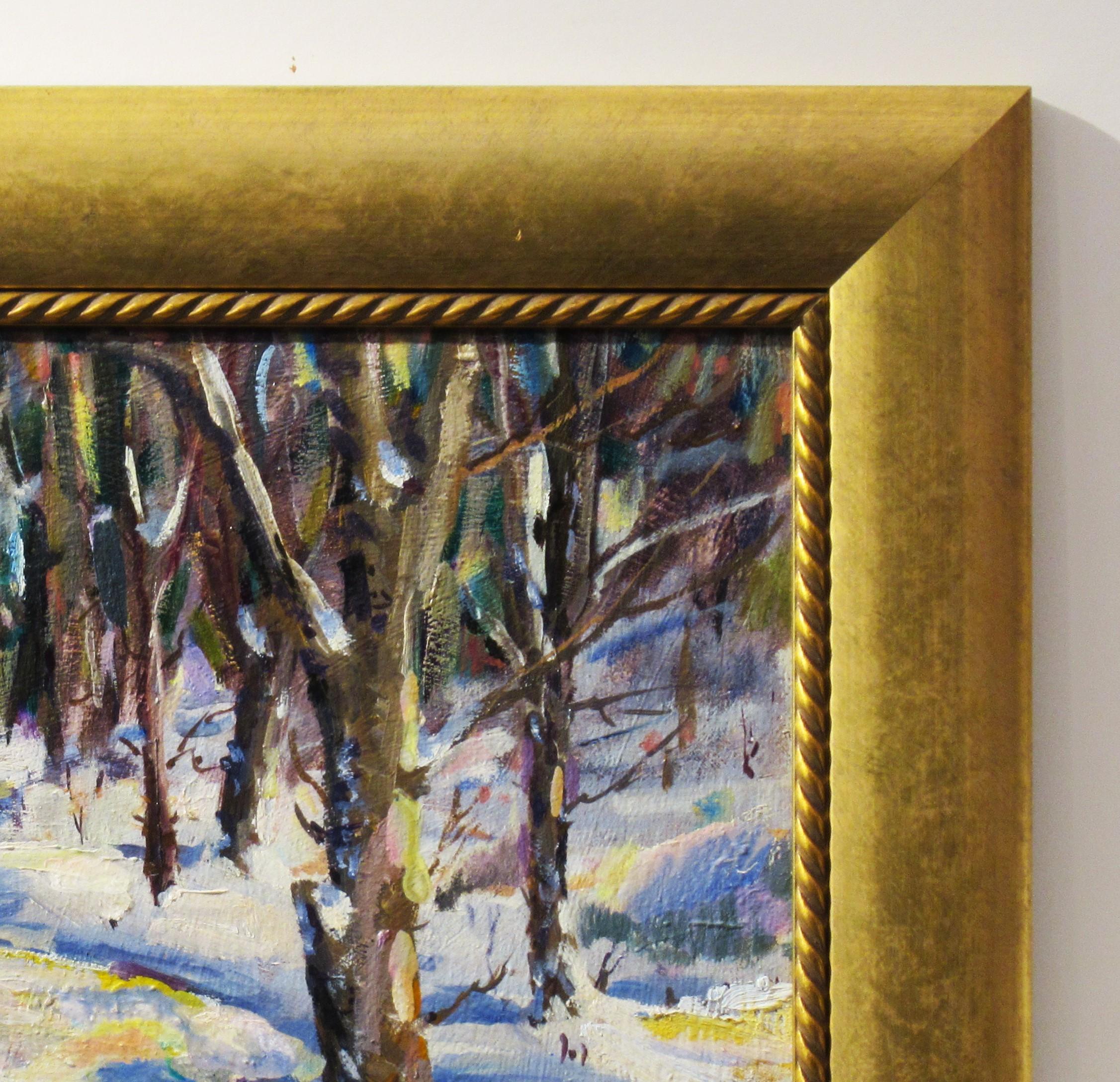 Winter Landscape - Brown Landscape Painting by Royce Thyberg Gordon