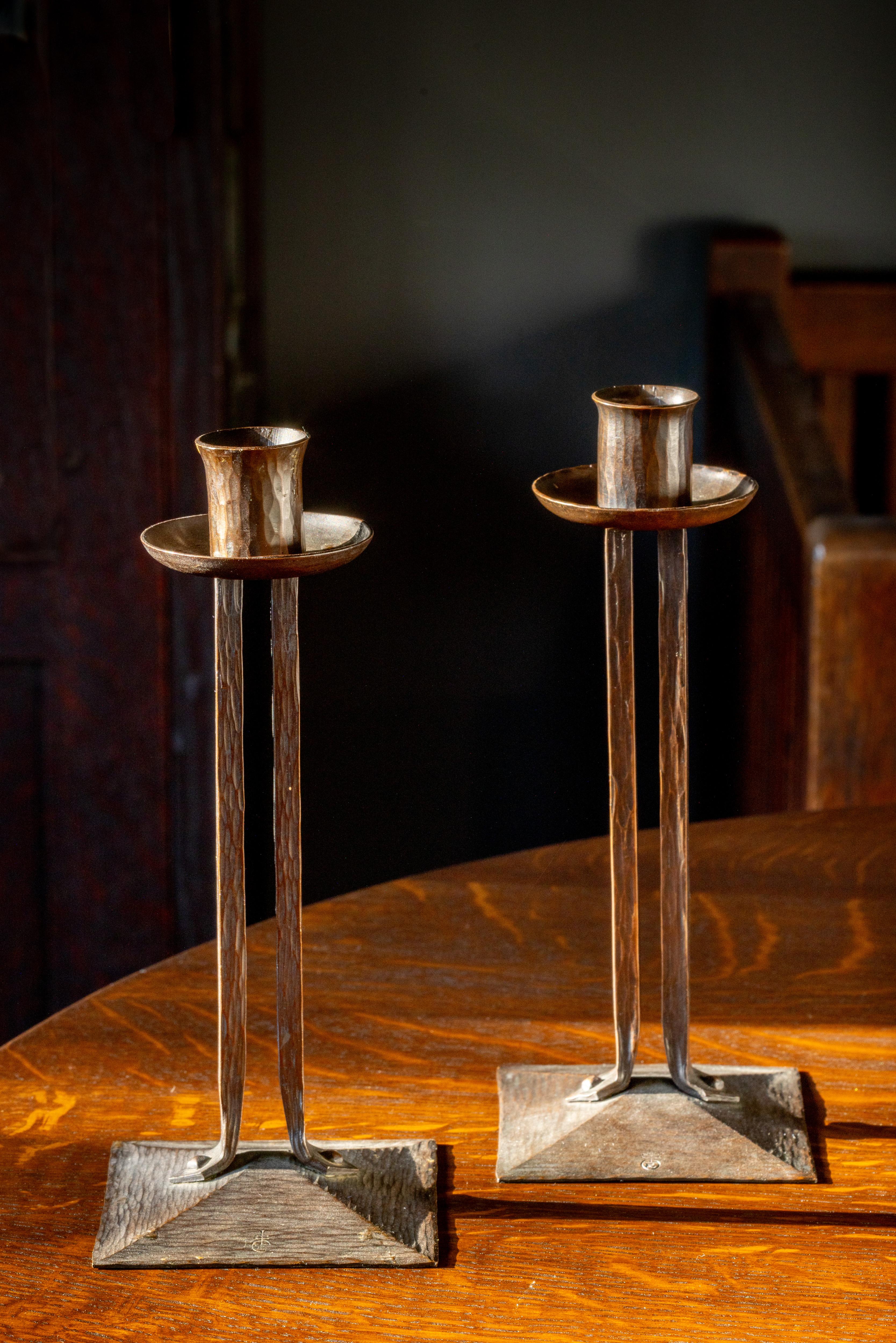 Princess Candlesticks - Sculpture by Roycroft