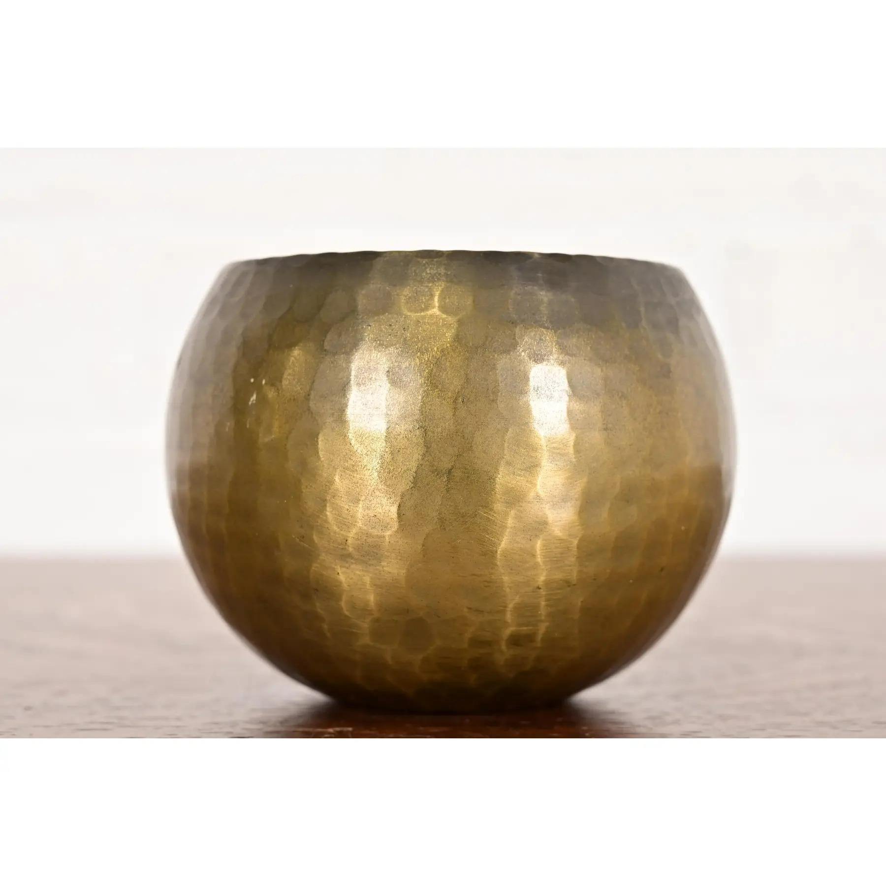 Arts and Crafts Roycroft Antique Arts & Crafts Brass Over Hammered Copper Small Bowl or Vase For Sale