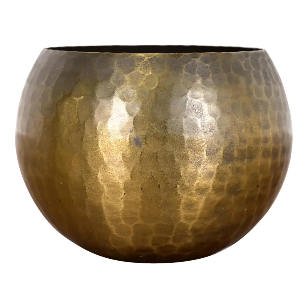 Roycroft Antique Arts & Crafts Brass Over Hammered Copper Small Bowl or Vase For Sale