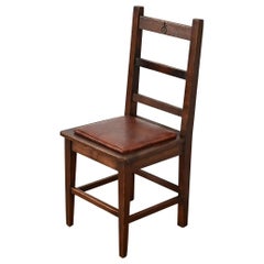 Roycroft Antike Mission Eiche Arts & Crafts Leiter zurück Schreibtischstuhl oder Beistellstuhl