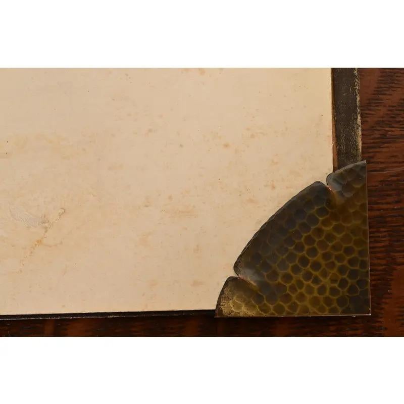 Roycroft Arts & Crafts Blotter Corners With Desk Blotter, Circa 1920s For Sale 3