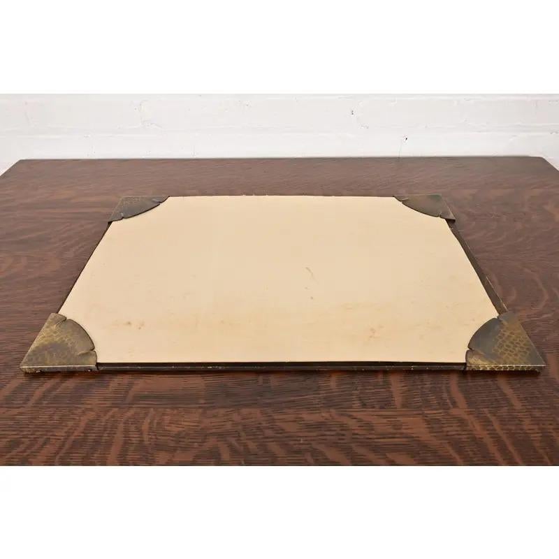Arts and Crafts Roycroft Arts & Crafts Blotter Corners With Desk Blotter, Circa 1920s For Sale