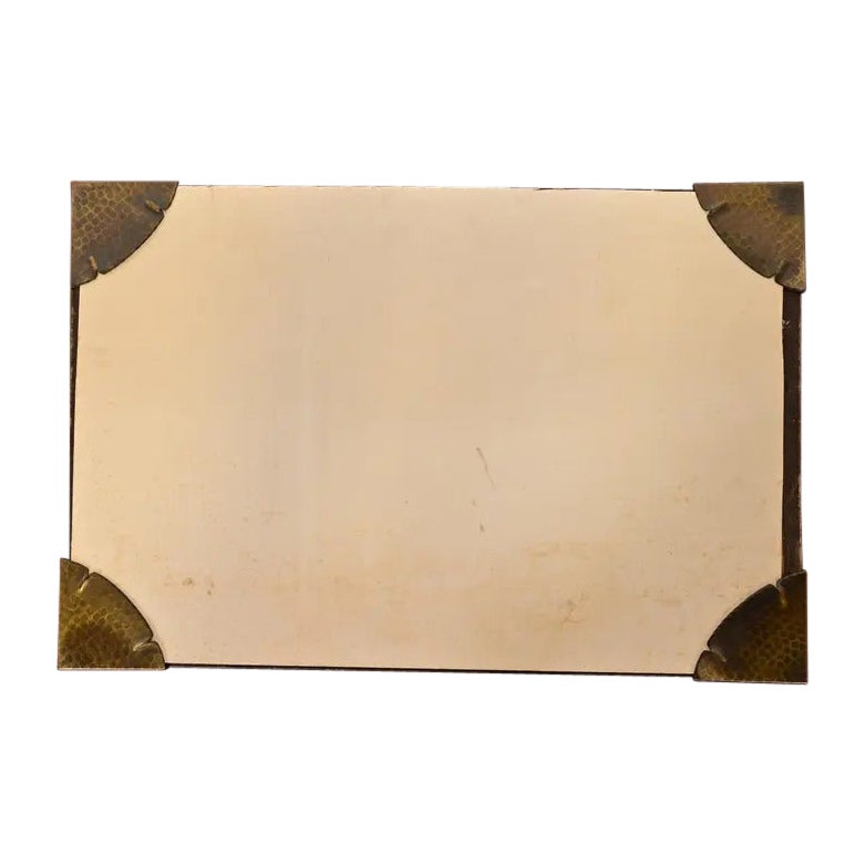 Roycroft Arts & Crafts Blotter Corners With Desk Blotter, Circa 1920s For Sale