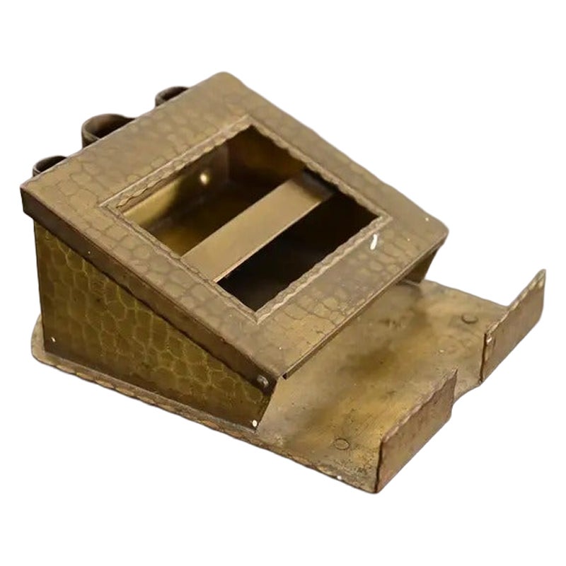 Roycroft Arts & Crafts Brass Finished Copper Perpetual Desk Calendar Frame For Sale