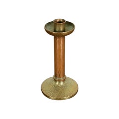 Roycroft Arts & Crafts Brass Finished Hammered Copper Candlestick