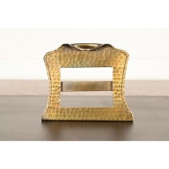 Roycroft Arts & Crafts Brass Finished Hammered Copper Desk Calendar Frame