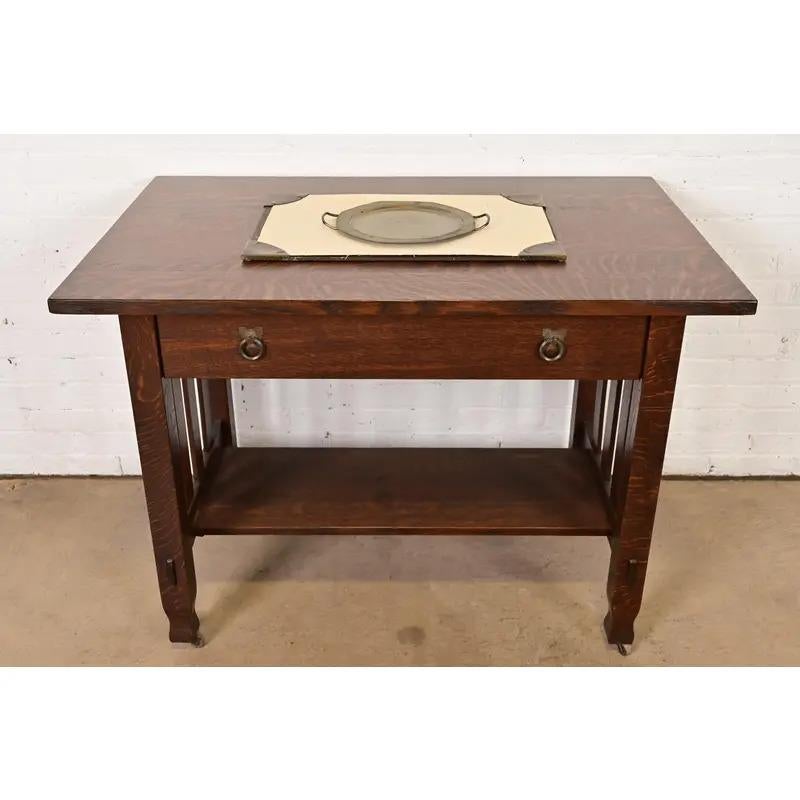 Vassoio con manico in rame martellato con finitura in ottone di Roycroft Arts & Crafts, anni '20 in vendita 6