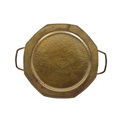 Vassoio con manico in rame martellato con finitura in ottone di Roycroft Arts & Crafts, anni '20