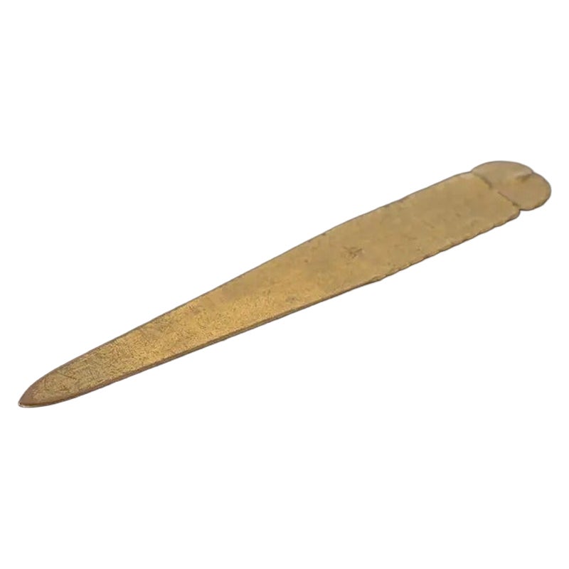 Roycroft Arts & Crafts Brass Finished Hammered Copper Letter Opener, Circa 1920s