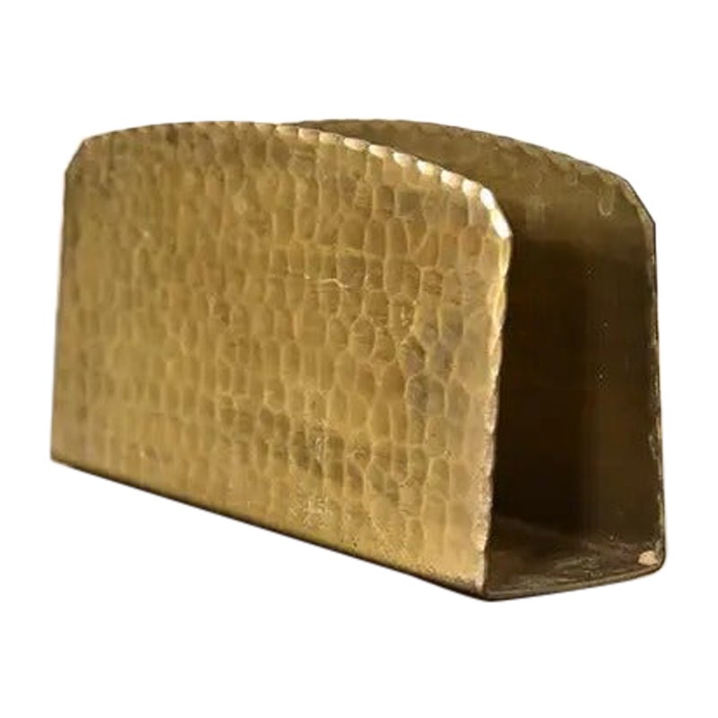 Roycroft Arts & Crafts Brass Finished Hammered Copper Letter Rack