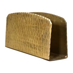 Roycroft Arts & Crafts Brass Finished Hammered Copper Letter Rack