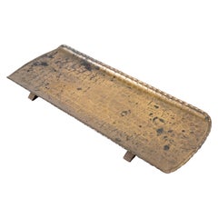 Roycroft Arts & Crafts Brass Finished Hammered Copper Pen Tray
