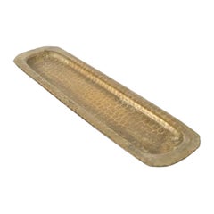 Roycroft Arts & Crafts Brass Finished Hammered Copper Pen Tray