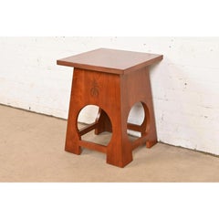 Roycroft Arts & Crafts Cherry Wood Tabouret by Stickley