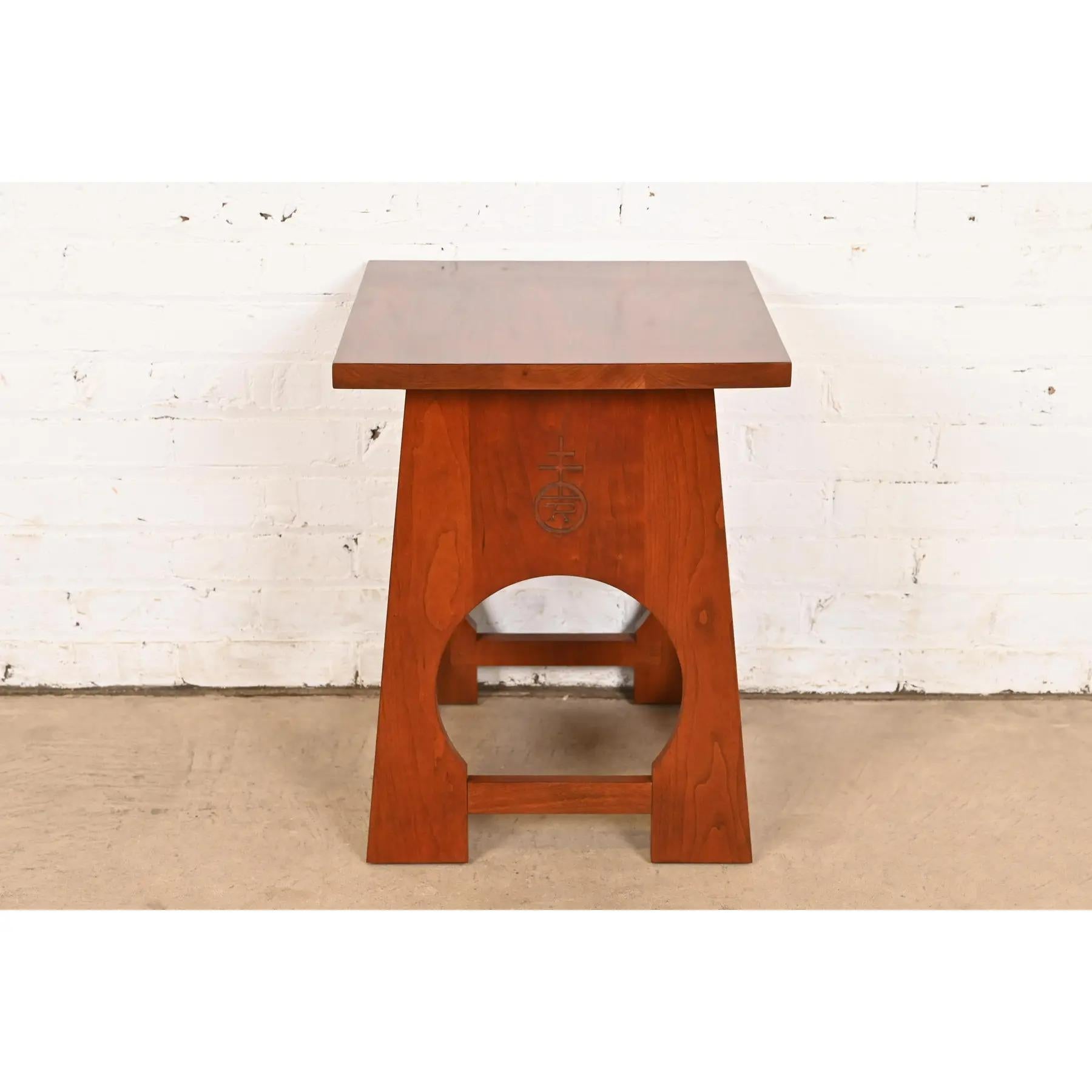 Arts and Crafts Roycroft Arts & Crafts Cherry Wood Tabouret by Stickley For Sale