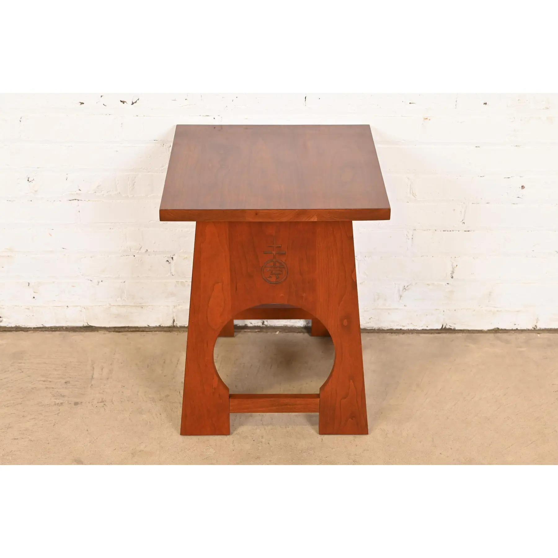 American Roycroft Arts & Crafts Cherry Wood Tabouret by Stickley For Sale