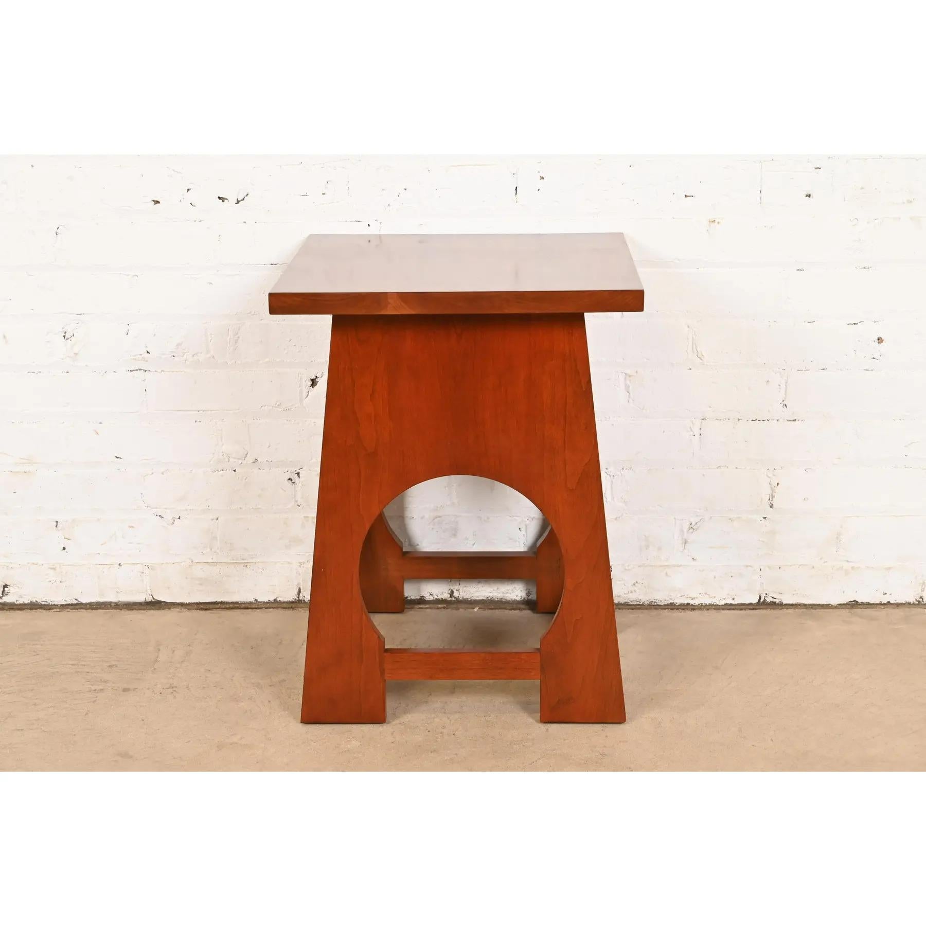 Roycroft Arts & Crafts Cherry Wood Tabouret by Stickley For Sale 3