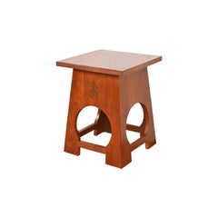Roycroft Arts & Crafts Cherry Wood Tabouret by Stickley