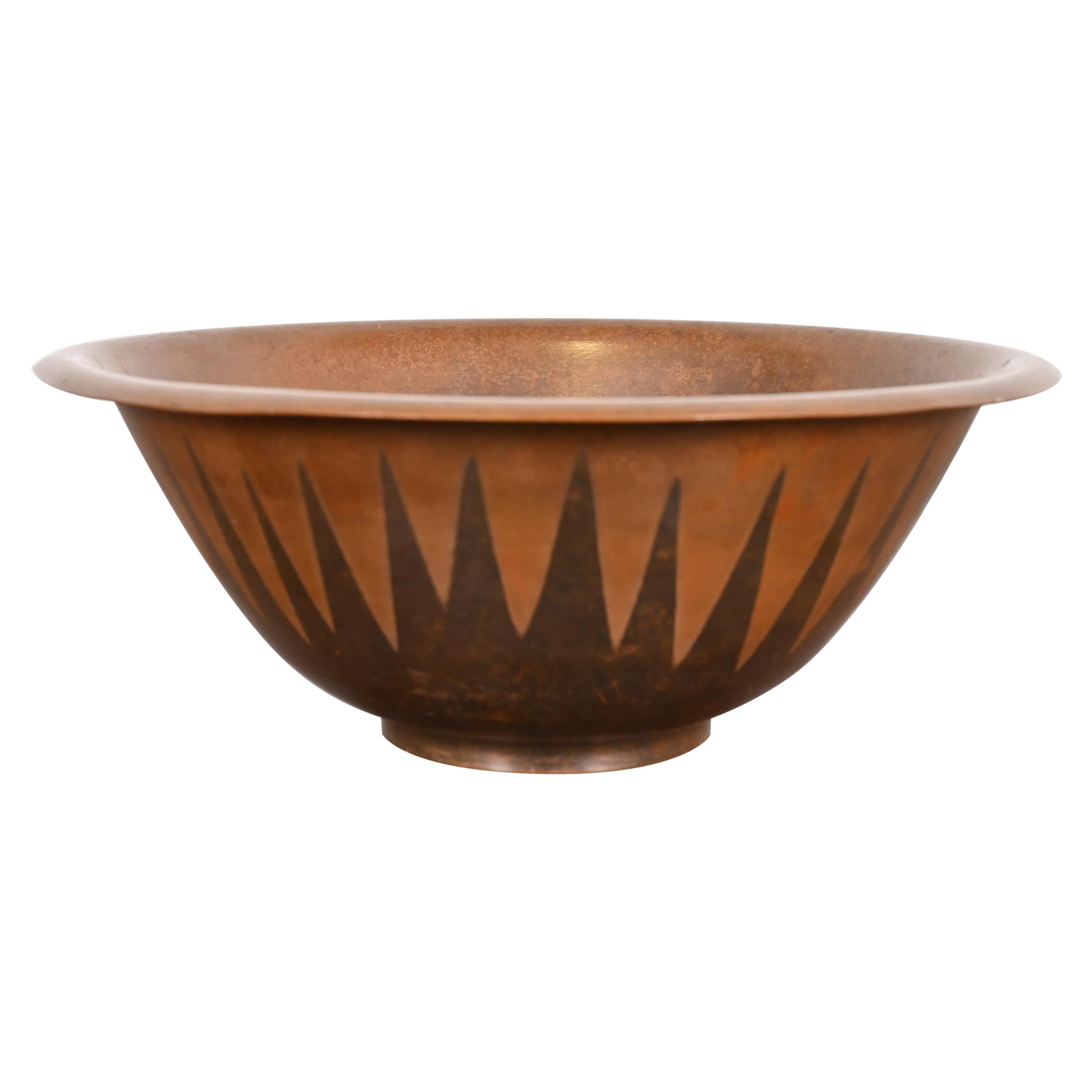 Roycroft Arts & Crafts Copper and Bronze Fruit Bowl or Center Bowl