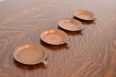Ceniceros de cobre Roycroft Arts & Crafts, set de cuatro