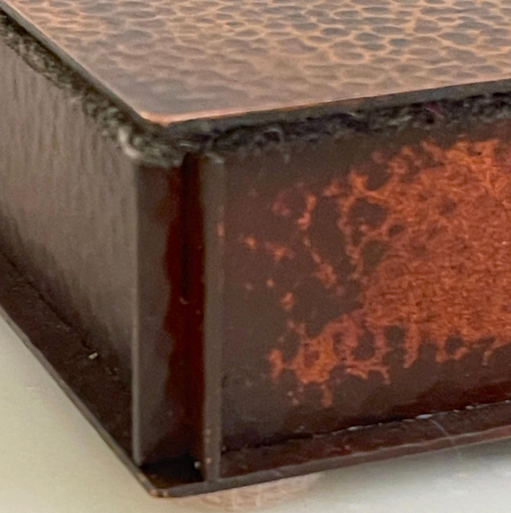 Hammered Roycroft Arts & Crafts Copper Table Box, from The Roycroft Inn at East Aurora NY
