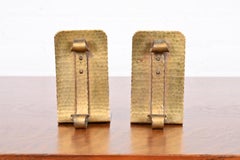 Roycroft Arts & Crafts Hammered Brass Bookends, Pair