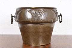 Roycroft Arts & Crafts Hammered Brass Large Jardiniere, Circa 1910
