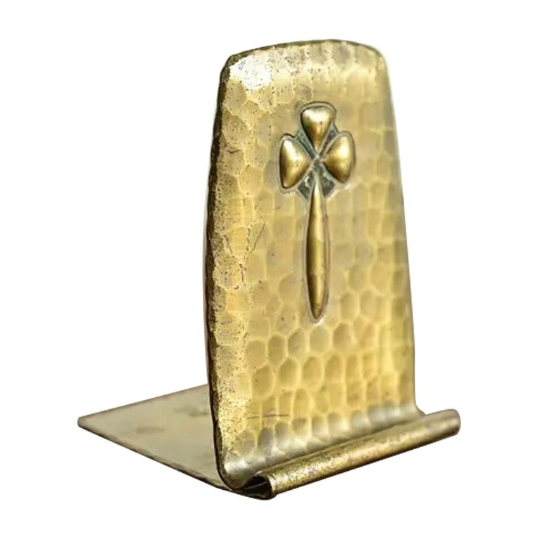 Roycroft Arts & Crafts Hammered Brass Over Copper Bookend, Circa 1920s