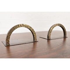 Reggilibri in ottone martellato e rame di Roycroft Arts & Crafts, CIRCA 1920