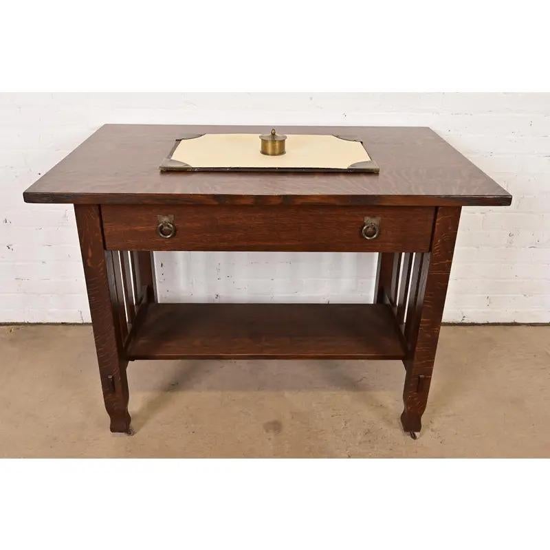 Roycroft Arts & Crafts gehämmert Messing über Kupfer Tintenfass, CIRCA 1920s im Angebot 4