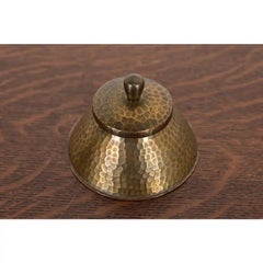 Roycroft Arts & Crafts Hammered Brass Over Copper Inkwell, Circa 1920s