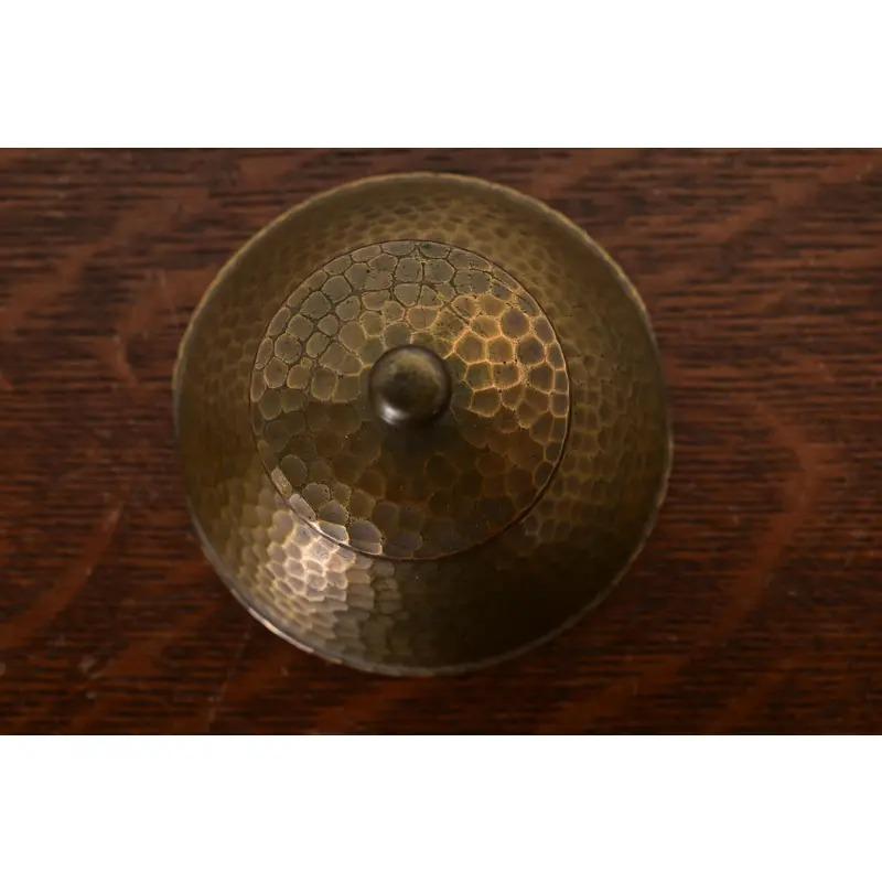 Arts and Crafts Roycroft Arts & Crafts Hammered Brass Over Copper Inkwell, Circa 1920s For Sale