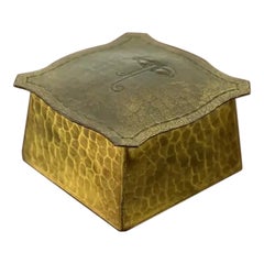 Roycroft Arts & Crafts Hammered Brass Over Copper Inkwell
