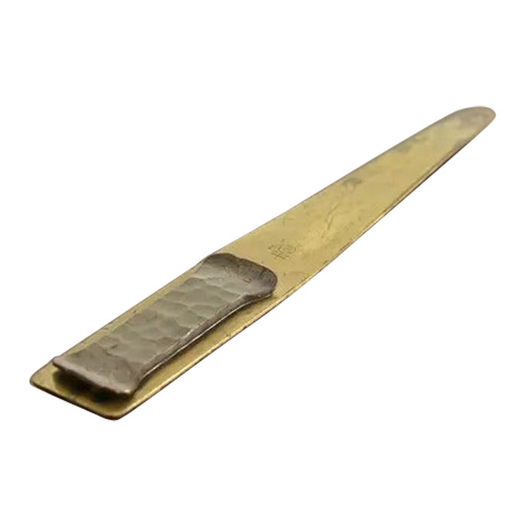 Roycroft Arts & Crafts Hammered Brass Over Copper Letter Opener