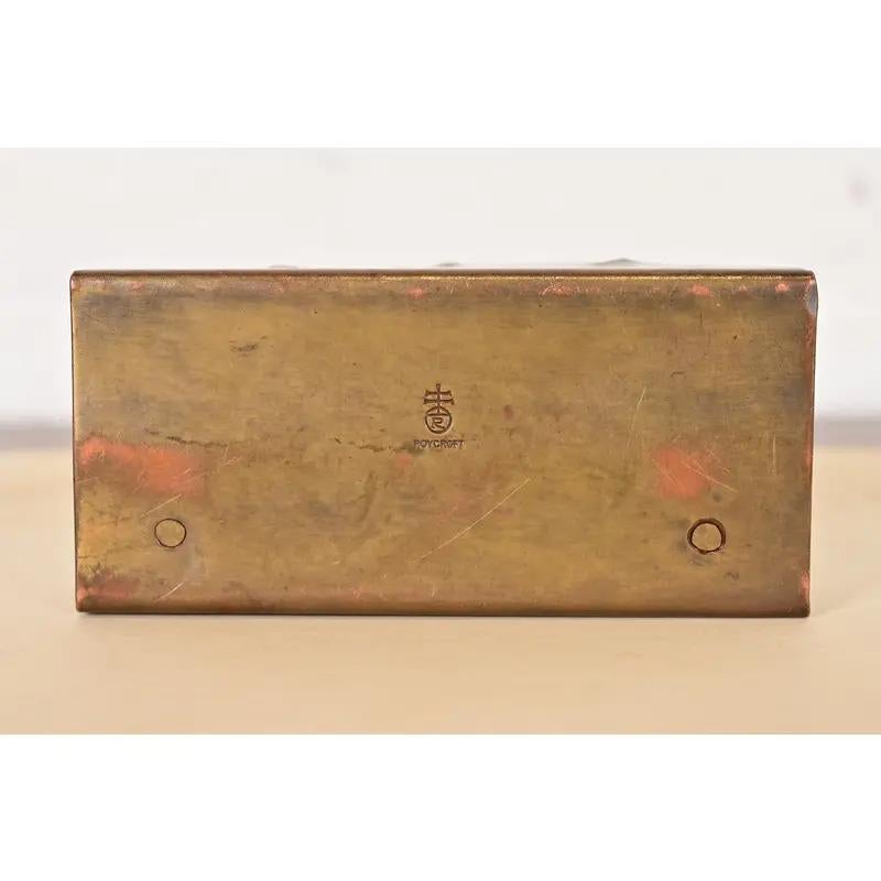 Roycroft Arts & Crafts Porta lettere in rame e ottone martellato in vendita 3