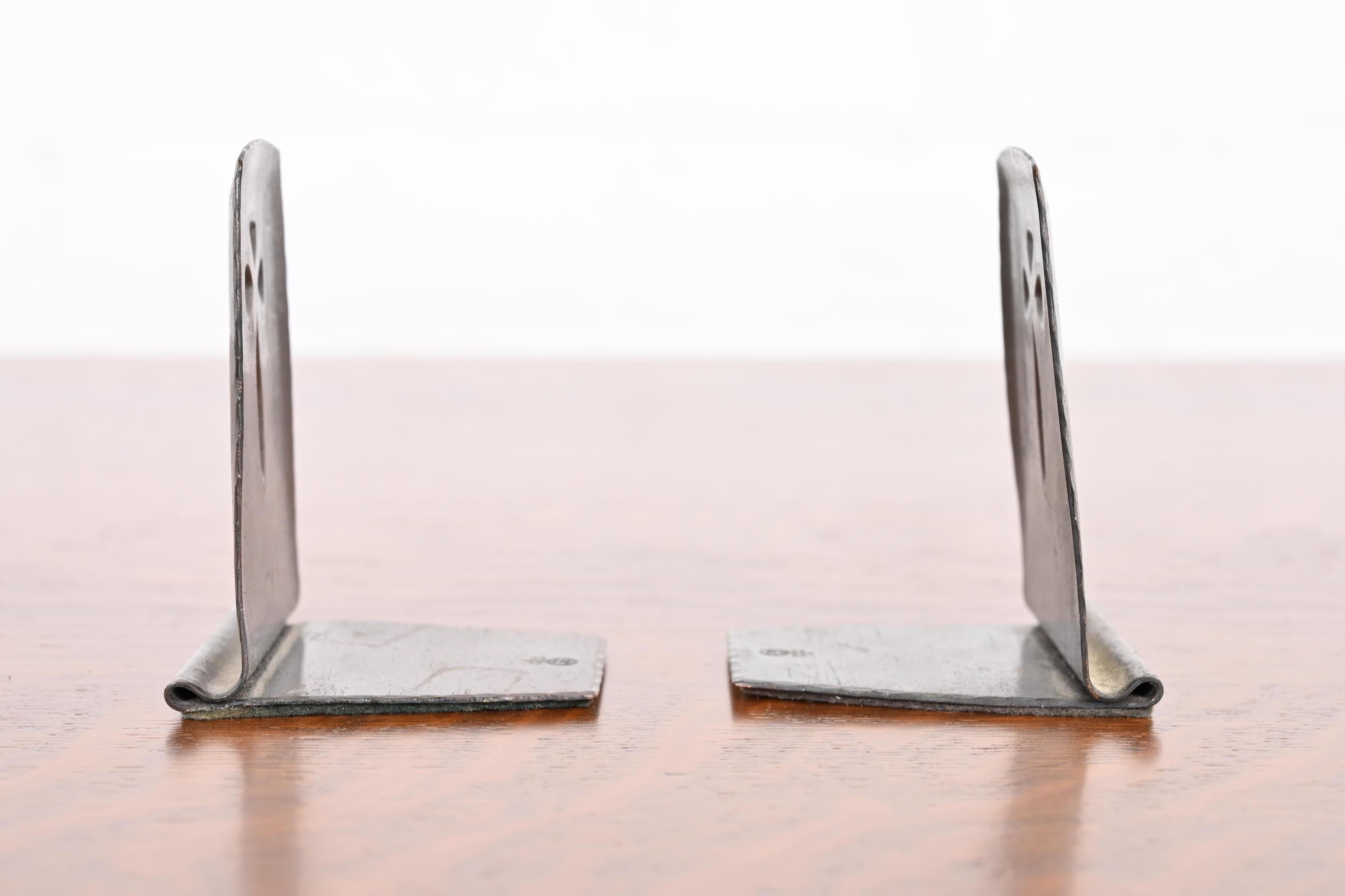 20th Century Roycroft Arts & Crafts Hammered Copper Bookends, Pair