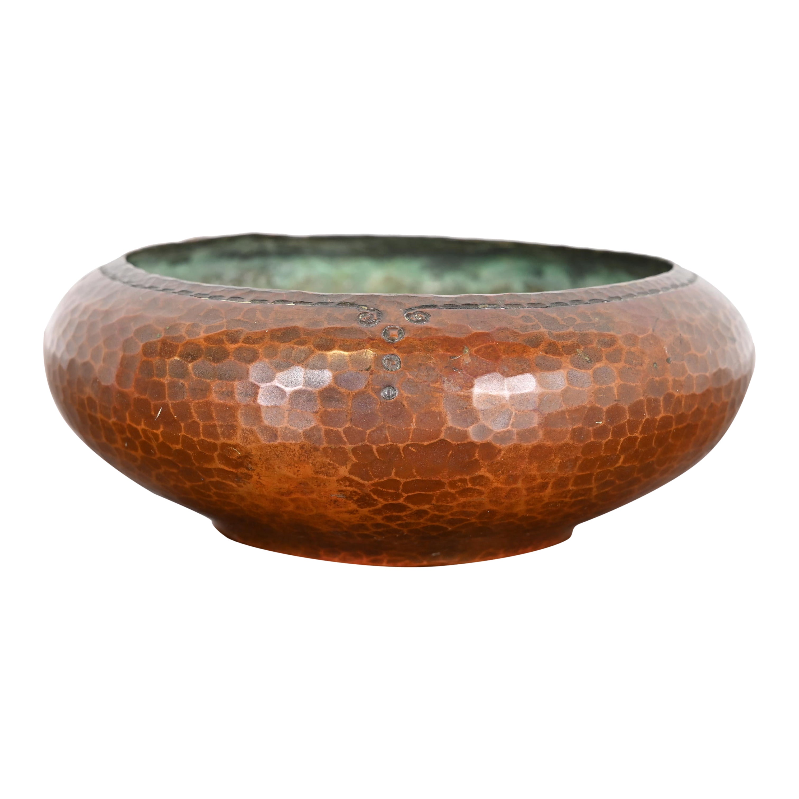 Roycroft Arts 
Crafts Hammered Copper Bowl