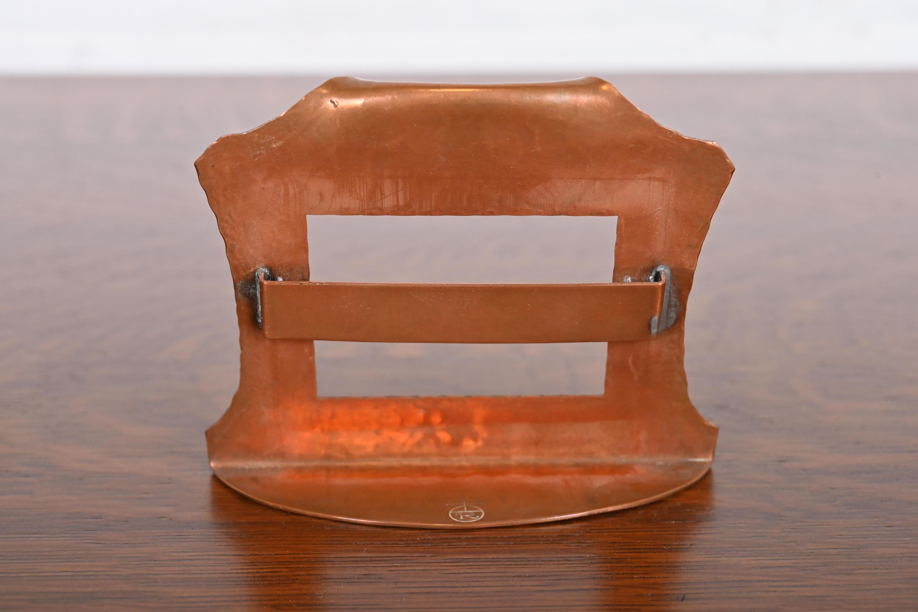 American Roycroft Arts & Crafts Hammered Copper Desk Calendar Picture Frame