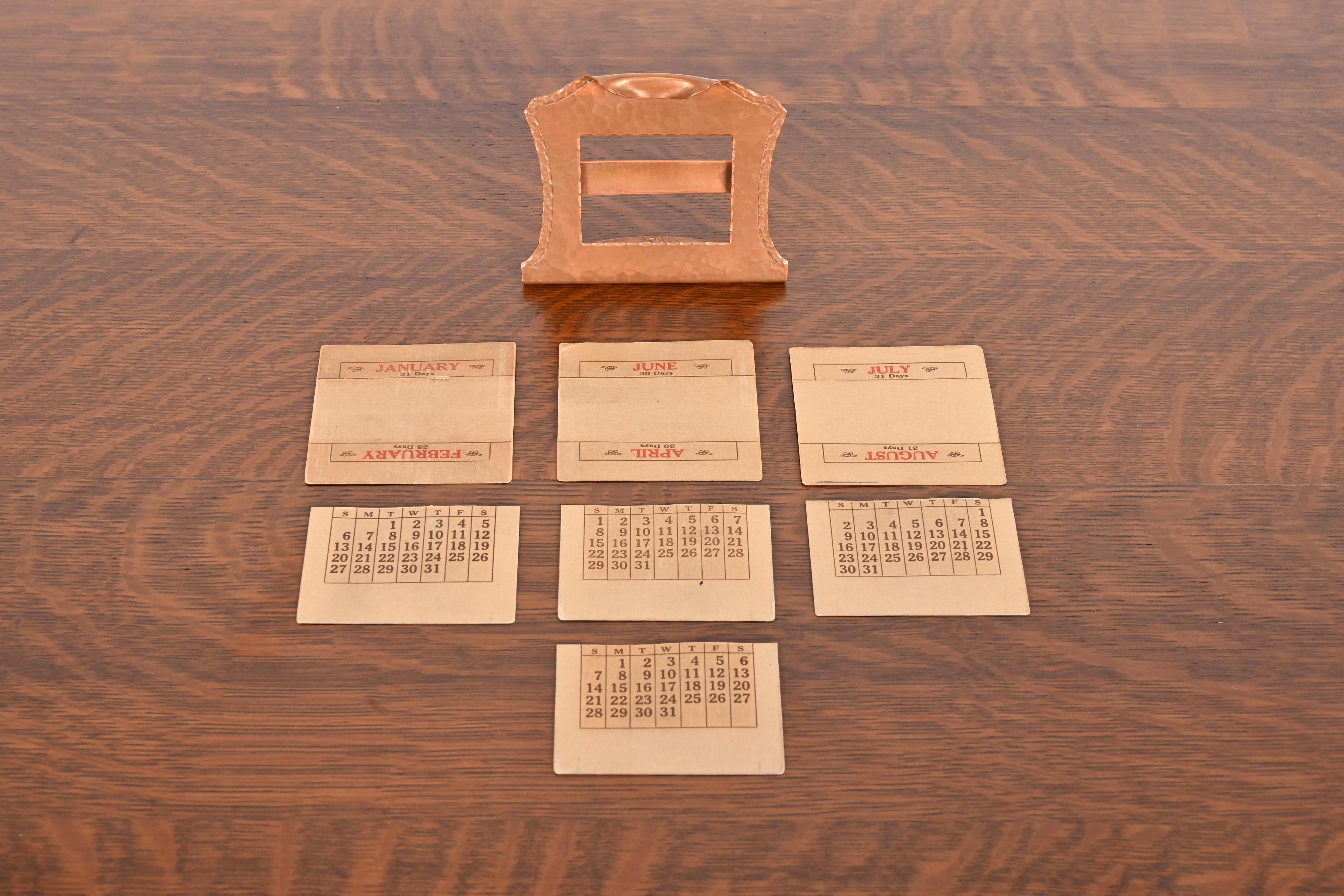 Roycroft Arts & Crafts Hammered Copper Desk Calendar Picture Frame 2