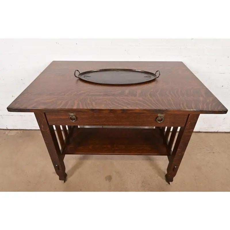 Plateau à anses en cuivre martelé Roycroft Arts & Crafts en vente 6