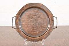 Vassoio con manico in rame martellato di Roycroft Arts & Crafts